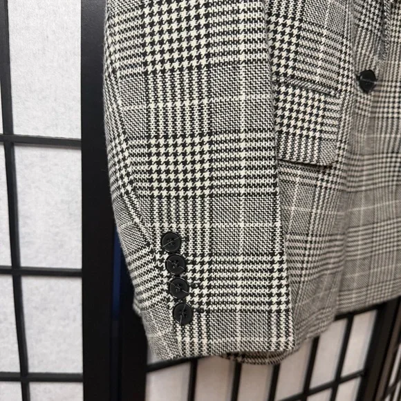 Rachel Zoe NWT Plaid Blazer in Black and White Medium - Picture 4 of 8